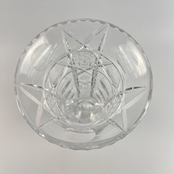 Stunning Antique T. G. Hawkes Cut Crystal Tall Trumpet Vase Signed Rare Pattern - Picture 10 of 14